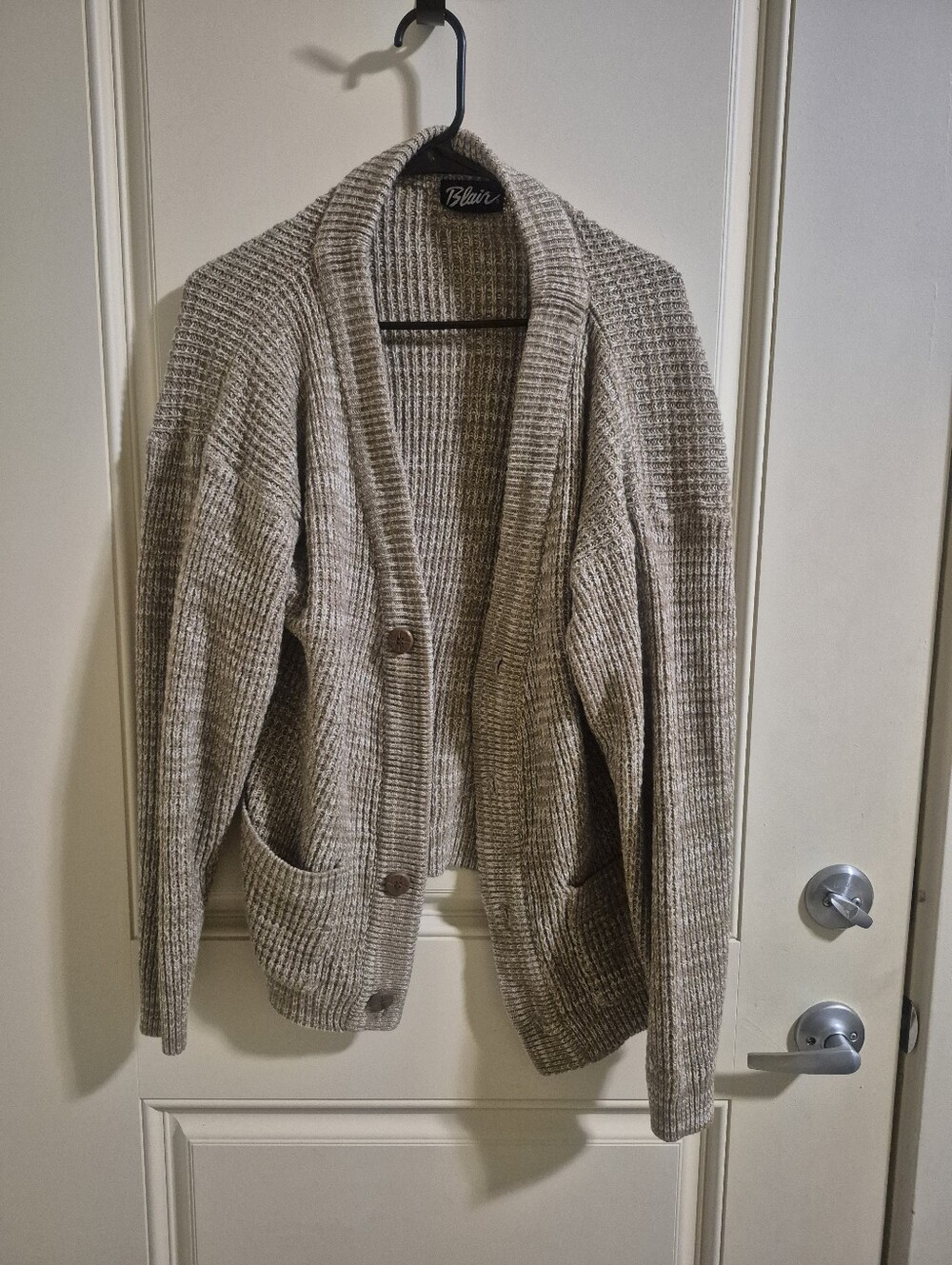 Blair Heathered Taupe Open-Front Knit Cardigan